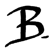 A bold, black handwritten capital letter B with a small dash next to it on a white background.
